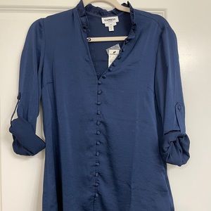 Express Blue Button Up Blouse